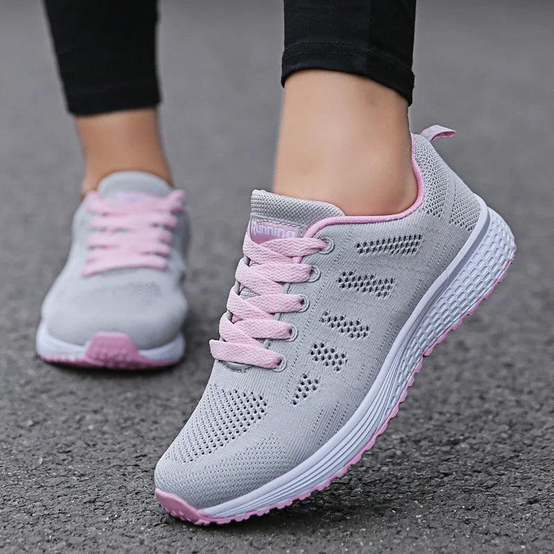 Sepatu Sneakers Wanita Bahan Jaring Halus - Sangat Ringan & Adem Semua Ukuran