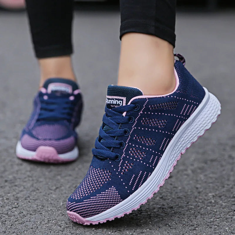 Sepatu Sneakers Wanita Bahan Jaring Halus - Sangat Ringan & Adem Semua Ukuran