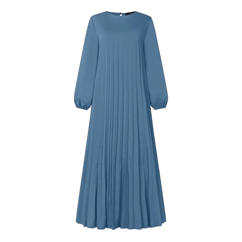 Women's Pleated Fold Abaya Dress - Smooth, Flowy, and Trendy Material