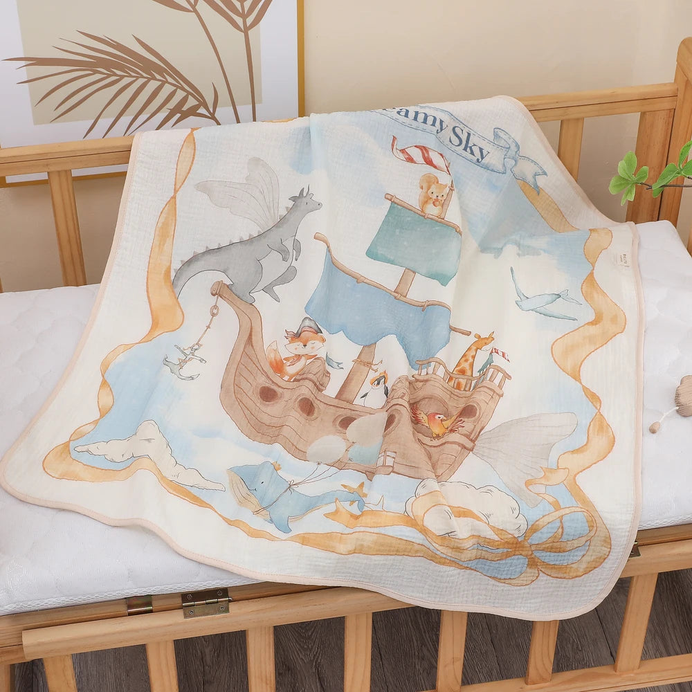 SELIMUT & HANDUK BAYI BAHAN KATUN HALUS MOTIF LUCU ELEGAN | Newborn Baby Pure Cotton Soft Blanket & Bath Towel Assorted Cute Design