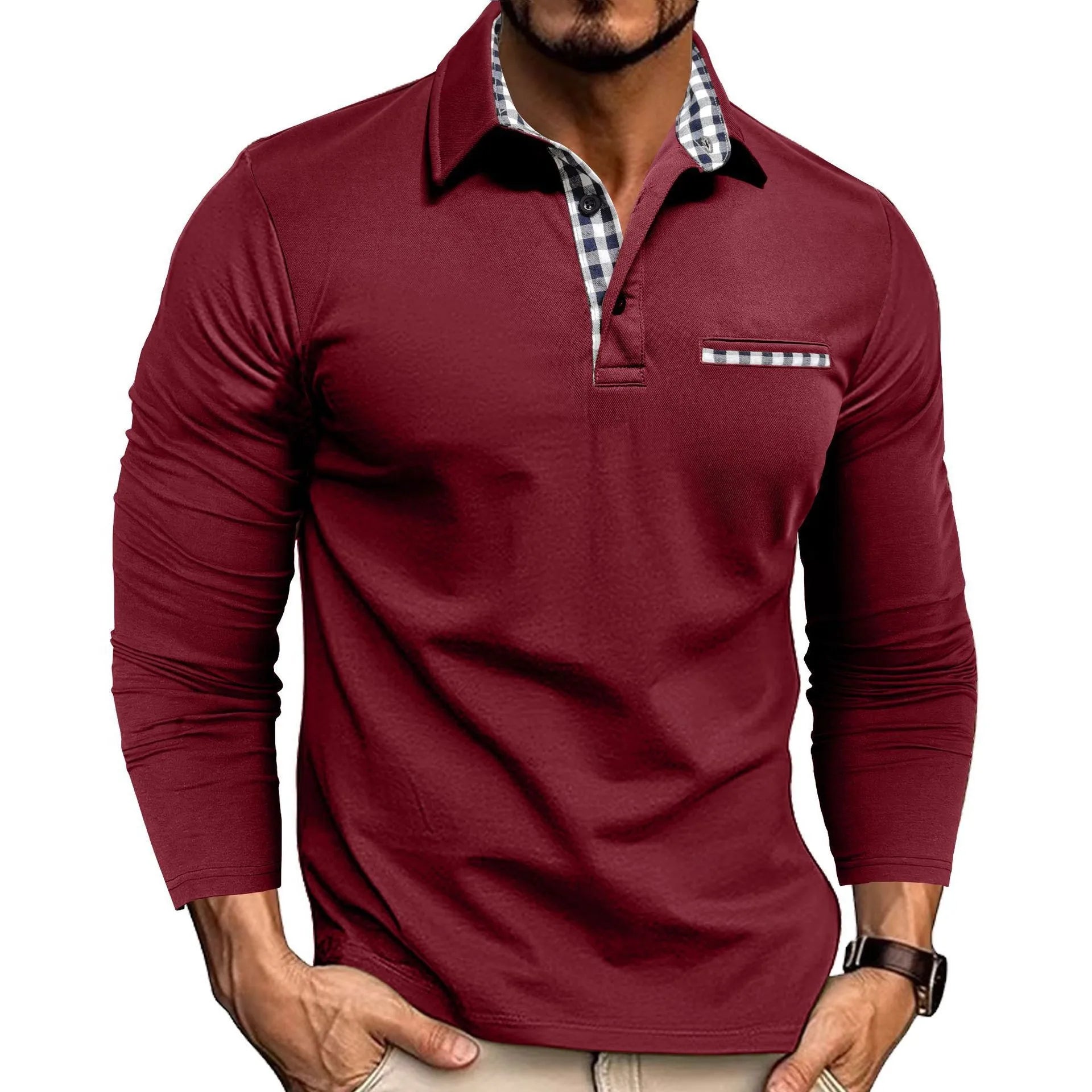 KAOS POLO PRIA PREMIUM LENGAN PANJANG POTONGAN LANGSING BERKERAH - BERKAH REJEKIMU GROUP
