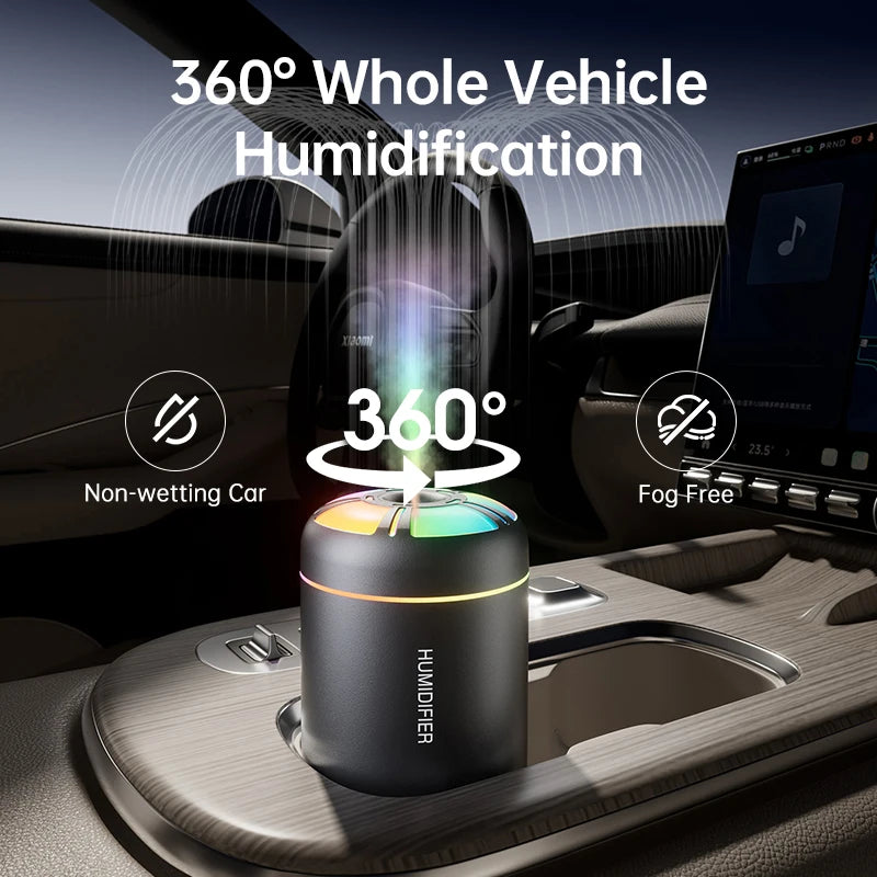 ALAT PELEMBAP UDARA & PENGHARUM RUANGAN PORTABEL 180ML LAMPU WARNA | Ultrasonic 5V USB Humidifier Mist Maker Aroma Diffuser Essential Oil with Colorful LED Light