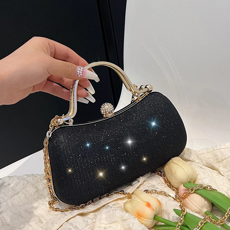 TAS PESTA MALAM WANITA ELEGAN BERKILAU MODEL SILINDER - BERKAH REJEKIMU GROUP