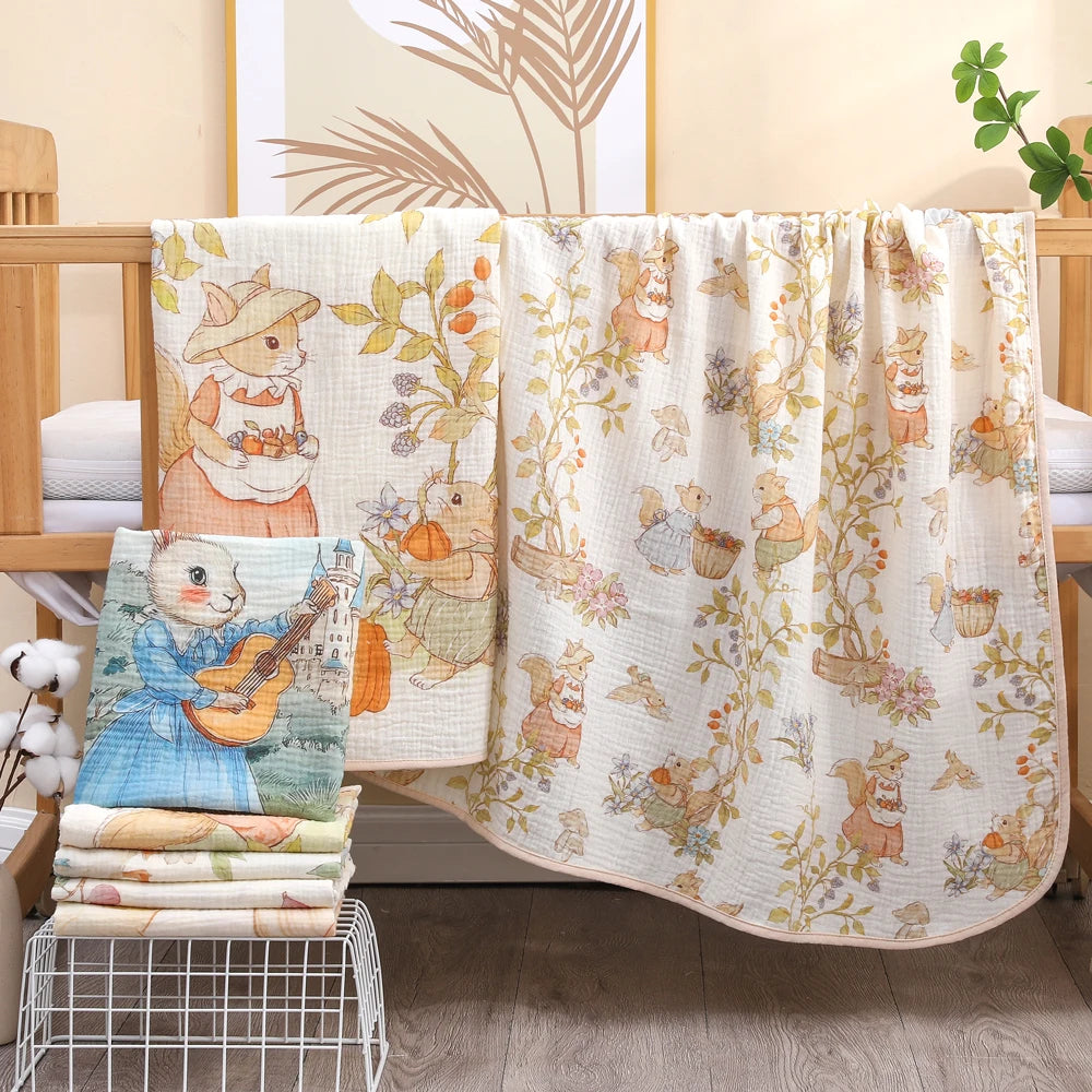 SELIMUT & HANDUK BAYI BAHAN KATUN HALUS MOTIF LUCU ELEGAN | Newborn Baby Pure Cotton Soft Blanket & Bath Towel Assorted Cute Design