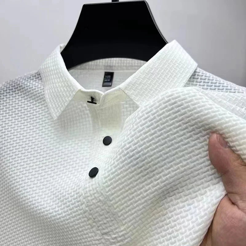 Kaos Polo Pria Bahan Jaring Halus - Model Kerah Elegan Nyaman Semua Ukuran