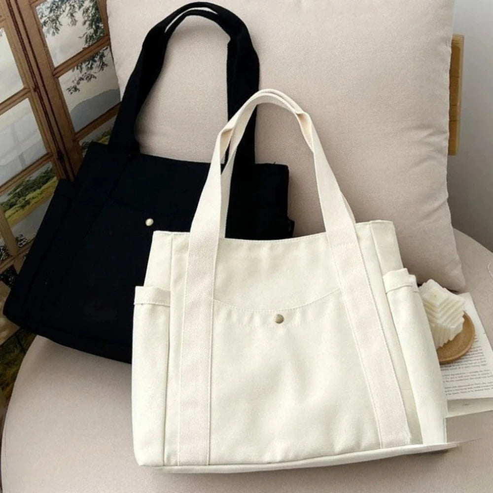 TAS TOTE KANVAS PREMIUM KAPASITAS BESAR GAYA KAMPUS & KERJA - BERKAH REJEKIMU GROUP