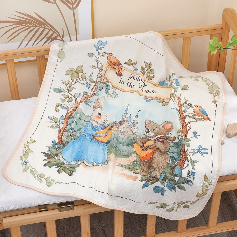 SELIMUT & HANDUK BAYI BAHAN KATUN HALUS MOTIF LUCU ELEGAN | Newborn Baby Pure Cotton Soft Blanket & Bath Towel Assorted Cute Design