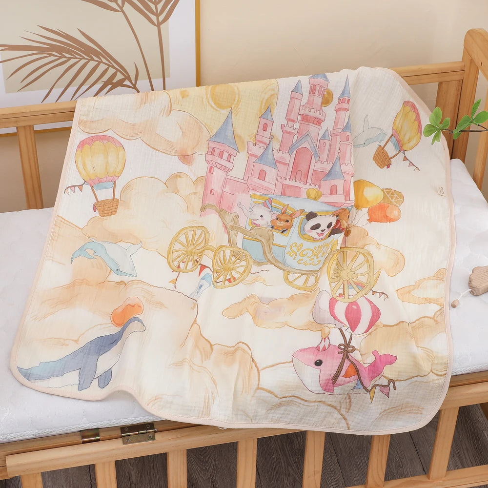 SELIMUT & HANDUK BAYI BAHAN KATUN HALUS MOTIF LUCU ELEGAN | Newborn Baby Pure Cotton Soft Blanket & Bath Towel Assorted Cute Design