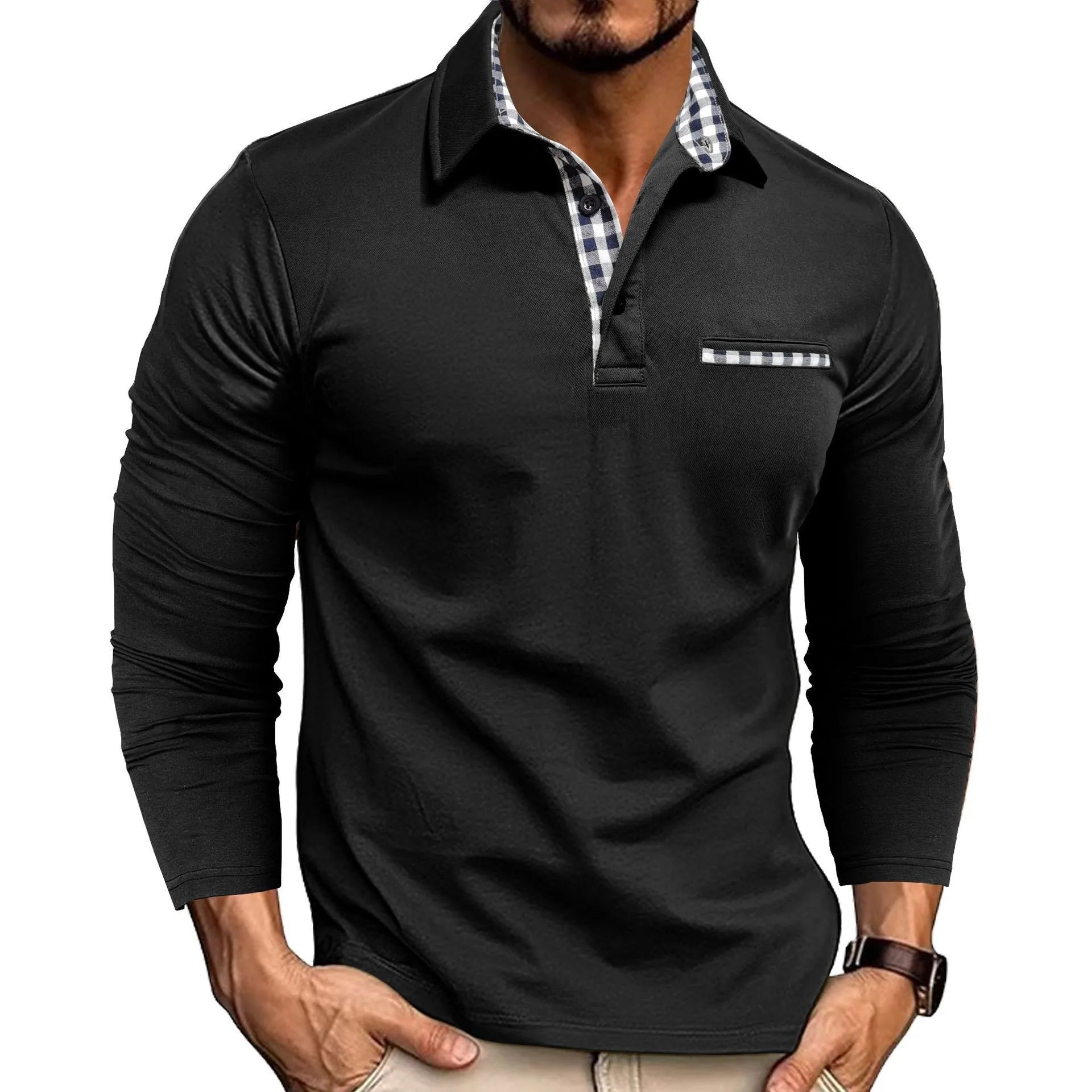 KAOS POLO PRIA PREMIUM LENGAN PANJANG POTONGAN LANGSING BERKERAH - BERKAH REJEKIMU GROUP
