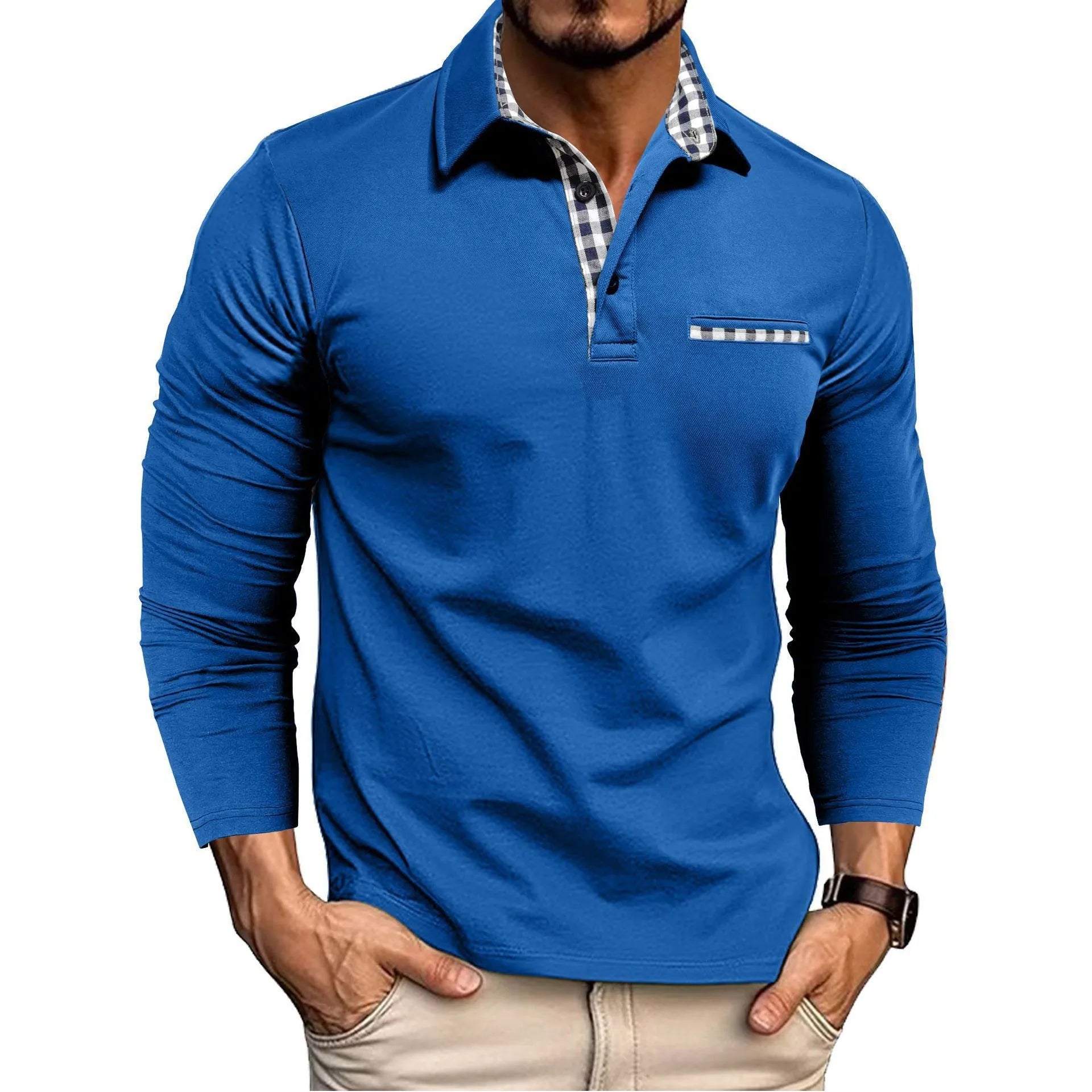 KAOS POLO PRIA PREMIUM LENGAN PANJANG POTONGAN LANGSING BERKERAH - BERKAH REJEKIMU GROUP