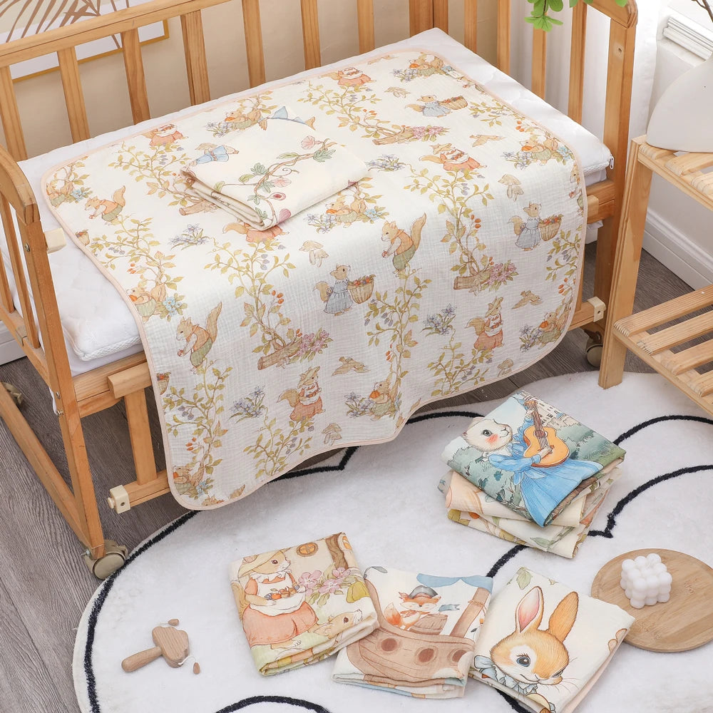 SELIMUT & HANDUK BAYI BAHAN KATUN HALUS MOTIF LUCU ELEGAN | Newborn Baby Pure Cotton Soft Blanket & Bath Towel Assorted Cute Design