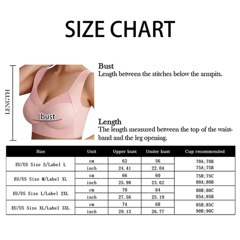 Women Seamless Comfort Bra Set 3 Pcs Wireless Soft Stretch Lingerie L-XXL