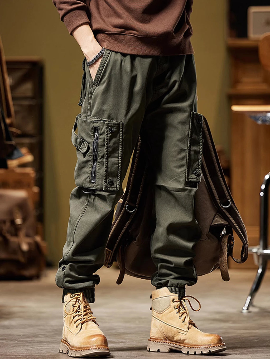 CELANA KARGO TAKTIKAL PRIA PREMIUM BANYAK SAKU MODEL KEKINIAN | Men's Multi-Pockets Tactical Cargo Pants Techwear