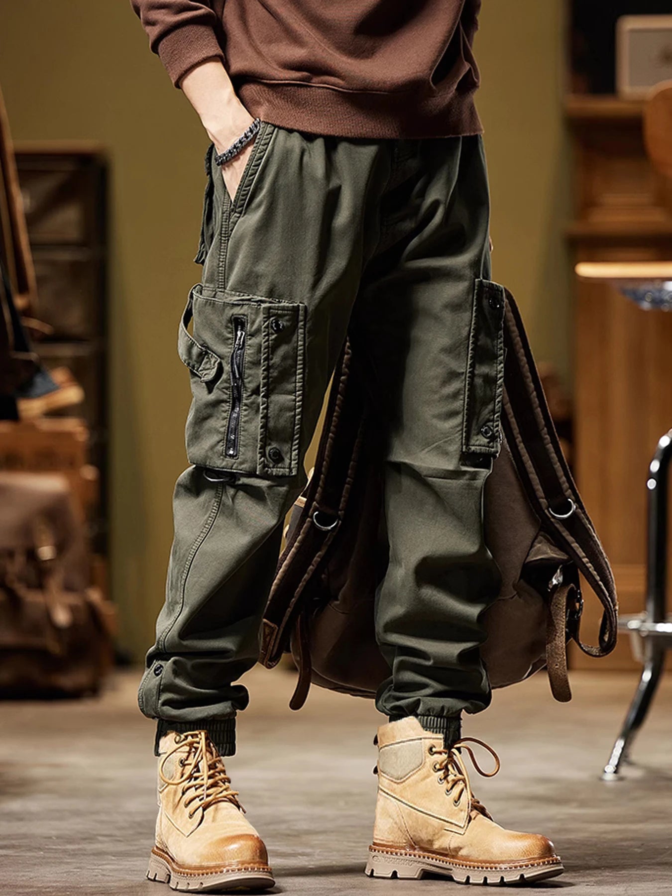 CELANA KARGO TAKTIKAL PRIA PREMIUM BANYAK SAKU MODEL KEKINIAN | Men's Multi-Pockets Tactical Cargo Pants Techwear