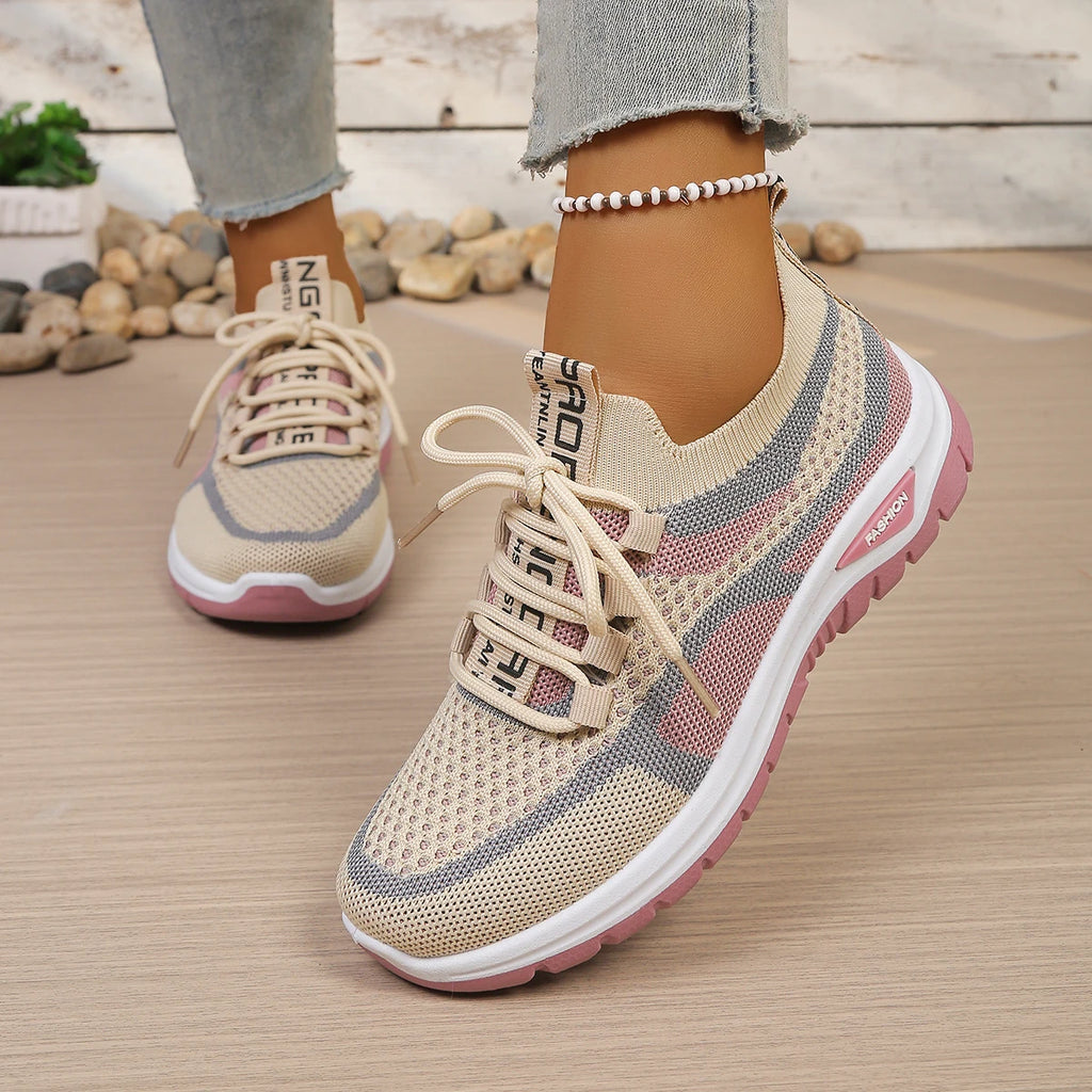Sepatu Sneakers Wanita Anyaman Warna - Model Baru Ringan & Nyaman Semua Ukuran