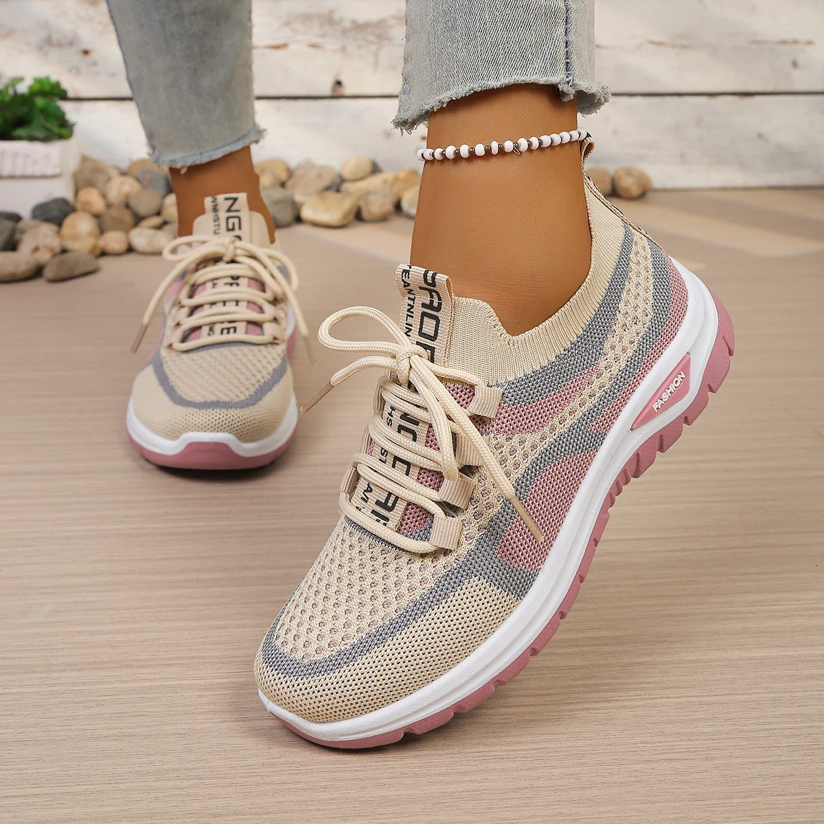 Sepatu Sneakers Wanita Anyaman Warna - Model Baru Ringan & Nyaman Semua Ukuran