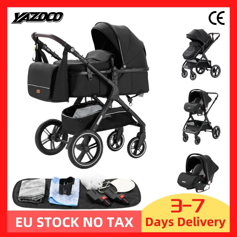 KERETA DORONG BAYI MEWAH 3 DALAM 1 LIPAT MUDAH DIBWA KE MANA SAJA | Luxury 3-in-1 Foldable Portable Baby Stroller Travel Carriage High Quality Pram