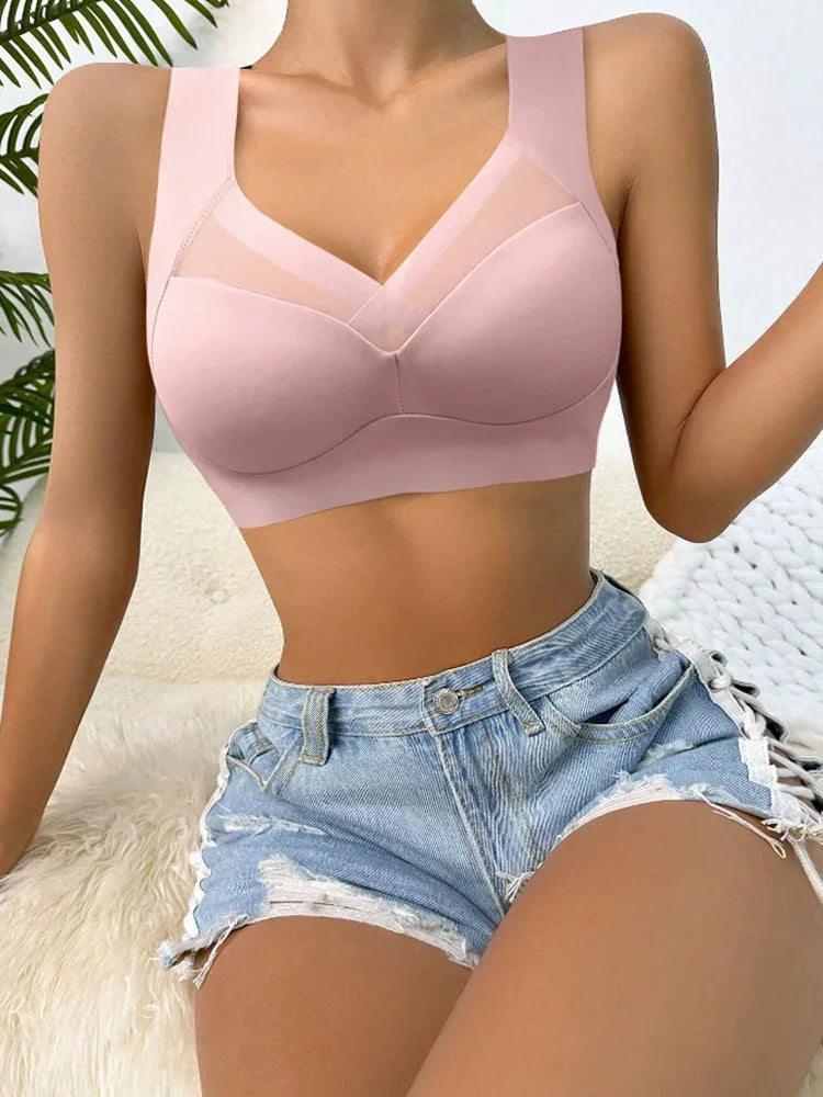 Women Seamless Comfort Bra Set 3 Pcs Wireless Soft Stretch Lingerie L-XXL