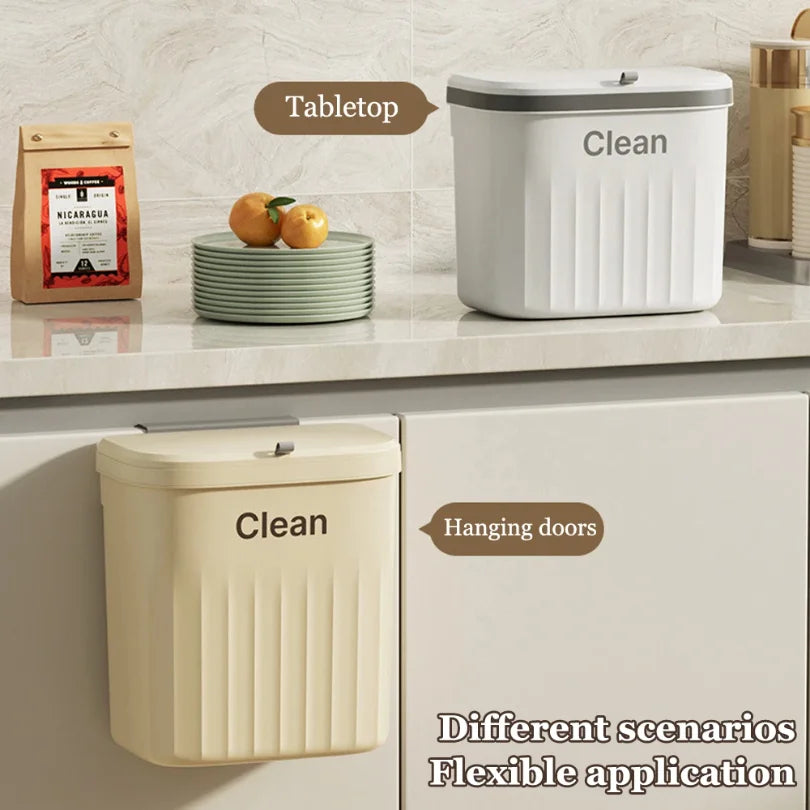 TEMPAT SAMPAH GANTUNG DAPUR 8,5L / 12L PRAKTIS TANPA BOR | Hanging Kitchen Trash Can Wall Mounted Recycling Bin No Drilling