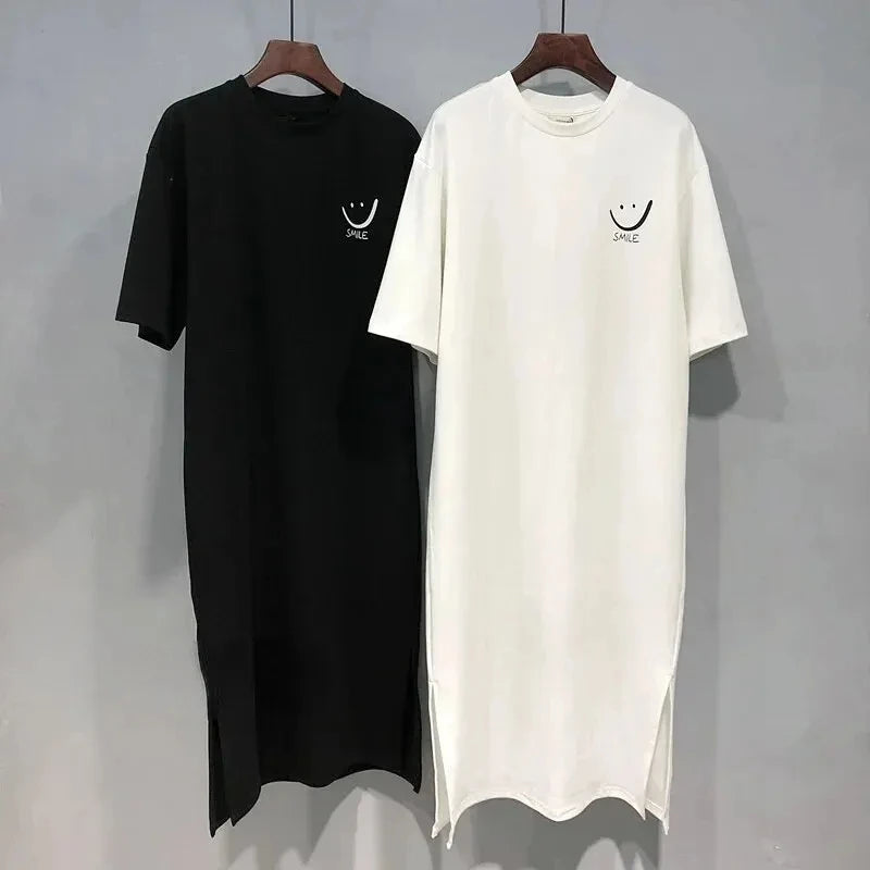 WOMEN'S SHORT SLEEVE KNEE-LENGTH T-SHIRT DRESS - BERKAH REJEKIMU GROUP
