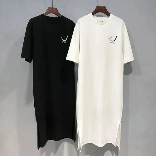 DRESS KAOS WANITA LENGAN PENDEK PANJANG DI LUTUT MODEL LONGSOR - BERKAH REJEKIMU GROUP