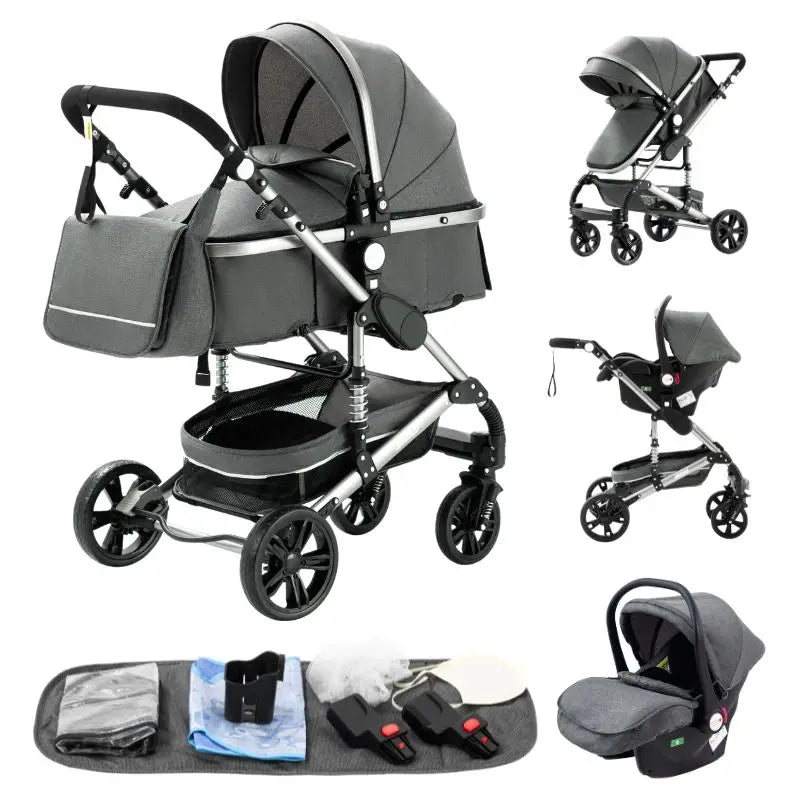 KERETA DORONG BAYI MEWAH 3 DALAM 1 LIPAT MUDAH DIBWA KE MANA SAJA | Luxury 3-in-1 Foldable Portable Baby Stroller Travel Carriage High Quality Pram