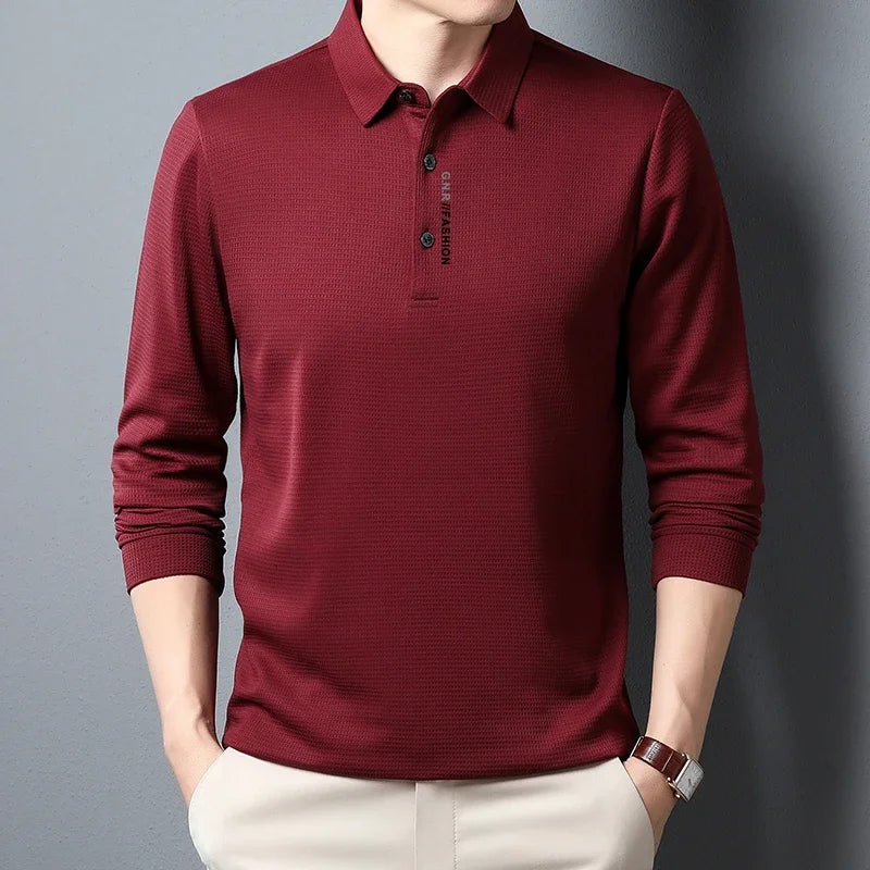 KAOS POLO PRIA PREMIUM BAHAN WAFFLE LENGAN PANJANG BERKEREH - BERKAH REJEKIMU GROUP