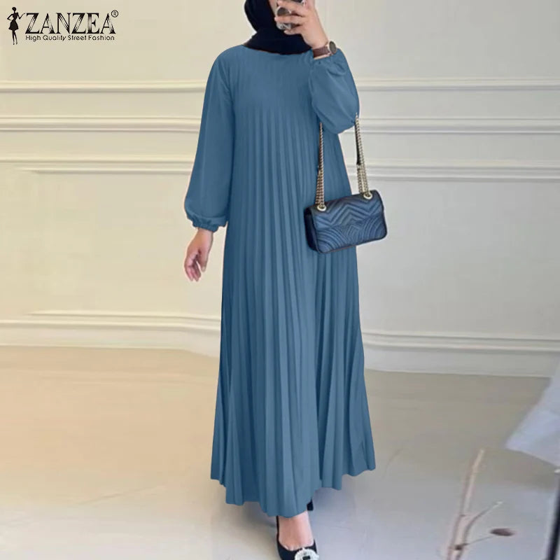 Gamis Abaya Wanita Model Lipat Plisket - Bahan Halus Jatuh Kekinian