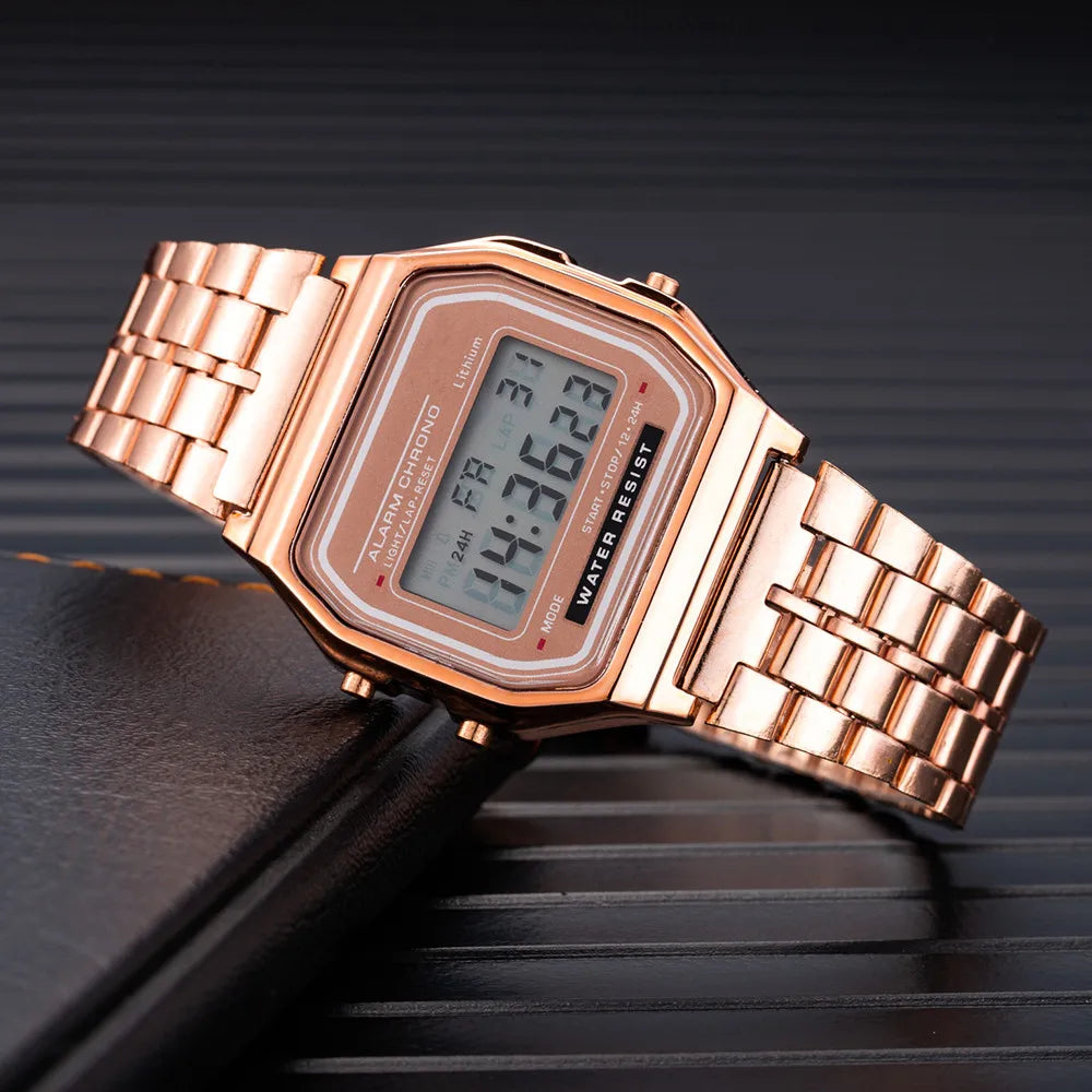 Jam Tangan Digital Kotak Besi - Model Retro Legendaris