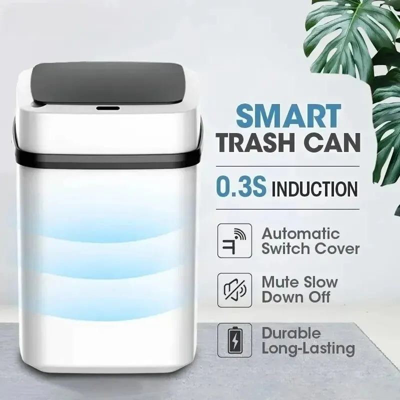 TEMPAT SAMPAH PINTAR SENSOR GERAK OTOMATIS TUTUP TERBUKA SENDIRI | Automatic Induction Smart Garbage Bin Touchless Motion Sensor Waste Bin