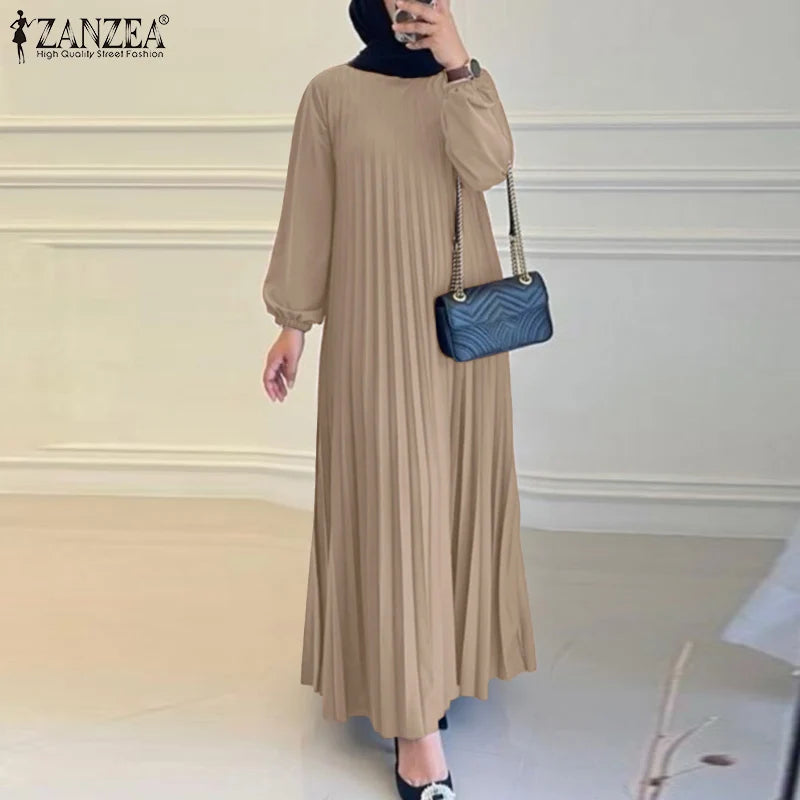 Gamis Abaya Wanita Model Lipat Plisket - Bahan Halus Jatuh Kekinian