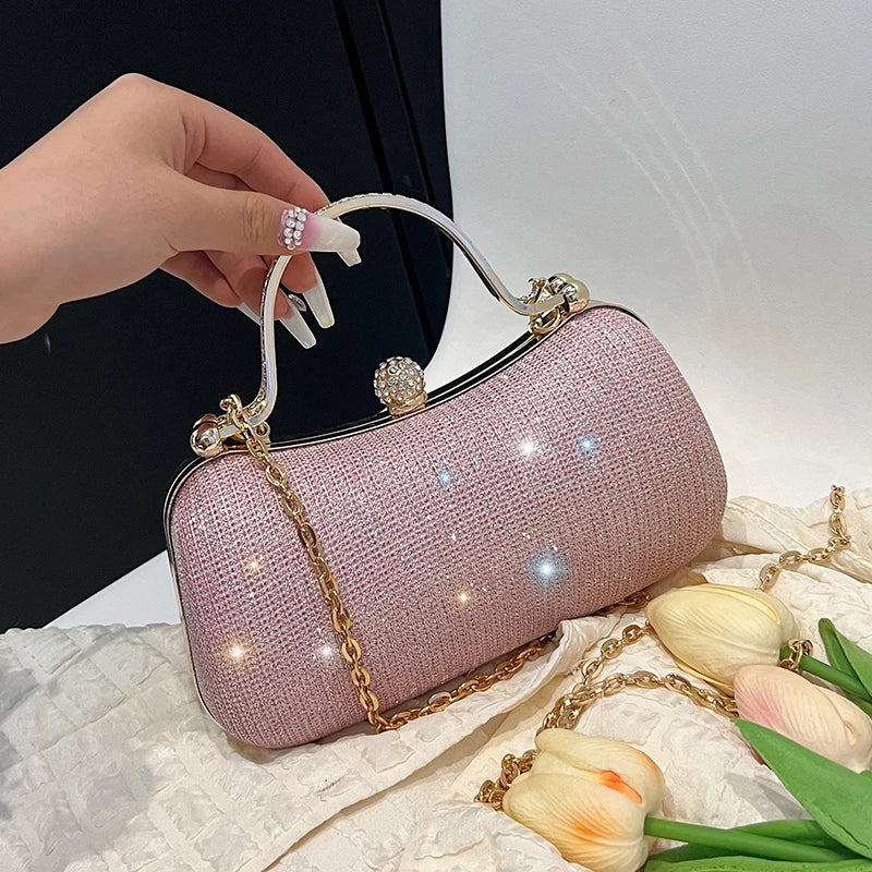 TAS PESTA MALAM WANITA ELEGAN BERKILAU MODEL SILINDER - BERKAH REJEKIMU GROUP