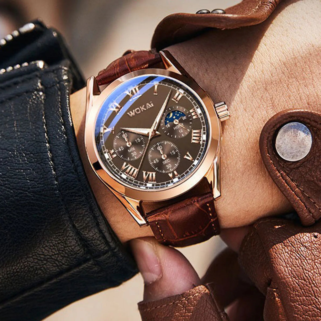 Jam Tangan Kulit Tipis Polos - Gaya Simpel Mewah