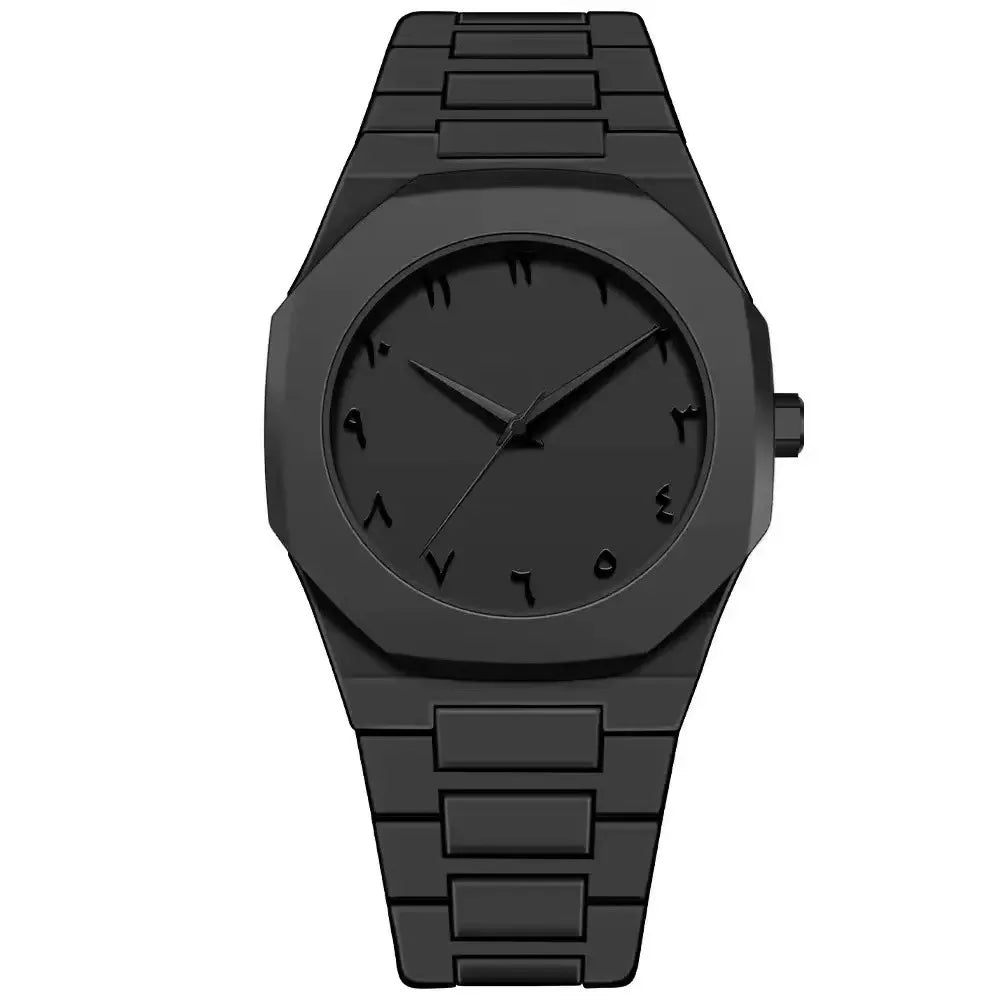 Jam Tangan Kotak Datar Hitam - Desain Unik Kekinian