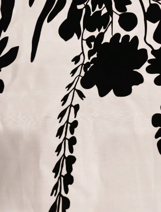 GAUN WANITA MOTIF HITAM PUTIH ELEGAN MODEL PANJANG SOPAN & BERGAYA | Women's Elegant Black & White Print Long Dress Suitable for Work, Dating & Vacation