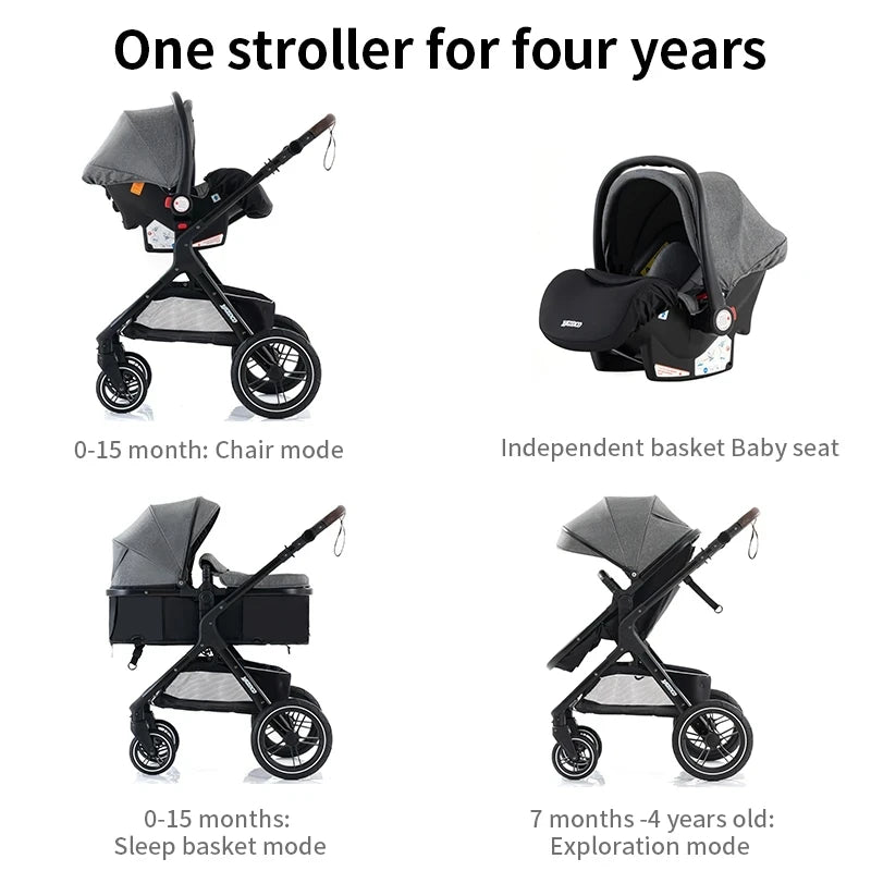 KERETA DORONG BAYI MEWAH 3 DALAM 1 LIPAT MUDAH DIBWA KE MANA SAJA | Luxury 3-in-1 Foldable Portable Baby Stroller Travel Carriage High Quality Pram