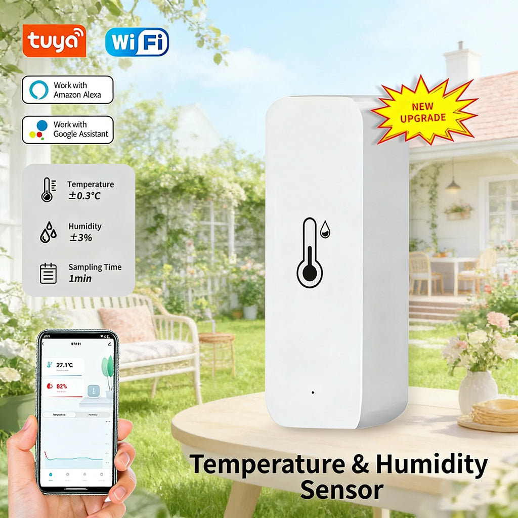 ALAT PENGUKUR SUHU & KELEMBAPAN PINTAR TUYA WIFI PANTAL LEWAT HP | Smart Temperature Humidity Sensor WiFi Remote Monitor Home Automation Hygrometer