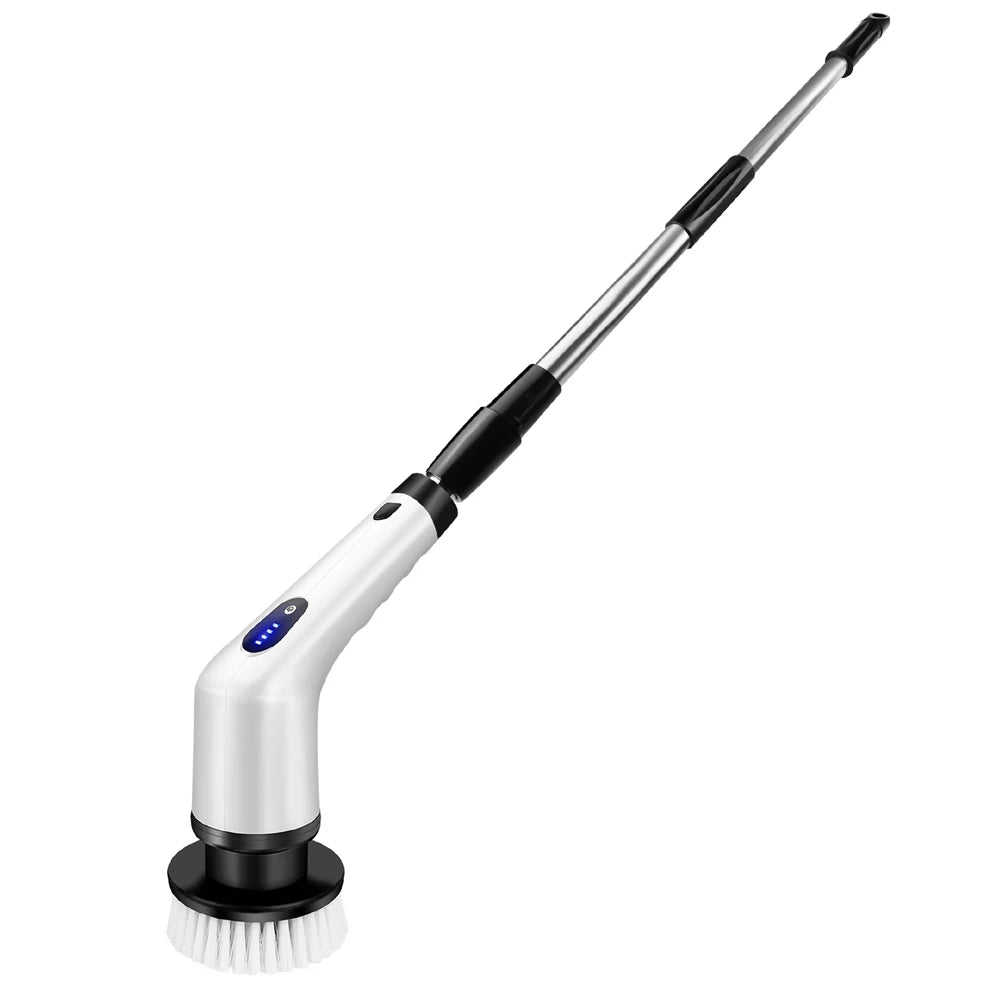 SIKAT PEMBERSIH ELEKTRIK TANPA KABEL 10 DALAM 1 SERBAGUNA | Multifunctional Cordless Electric Spin Scrubber with Long Handle & Replaceable Brushes