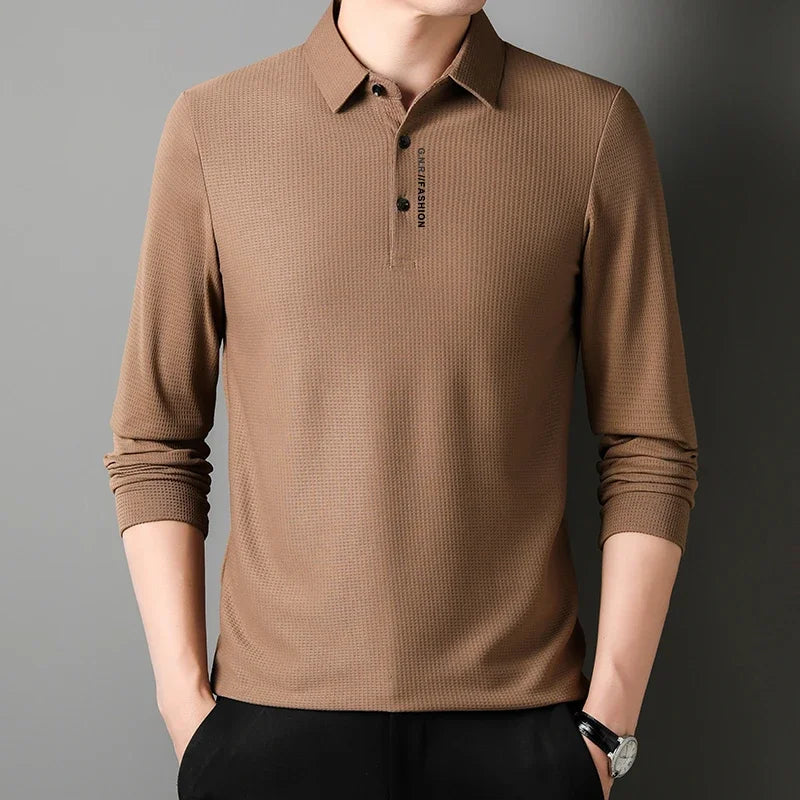 KAOS POLO PRIA PREMIUM BAHAN WAFFLE LENGAN PANJANG BERKEREH - BERKAH REJEKIMU GROUP