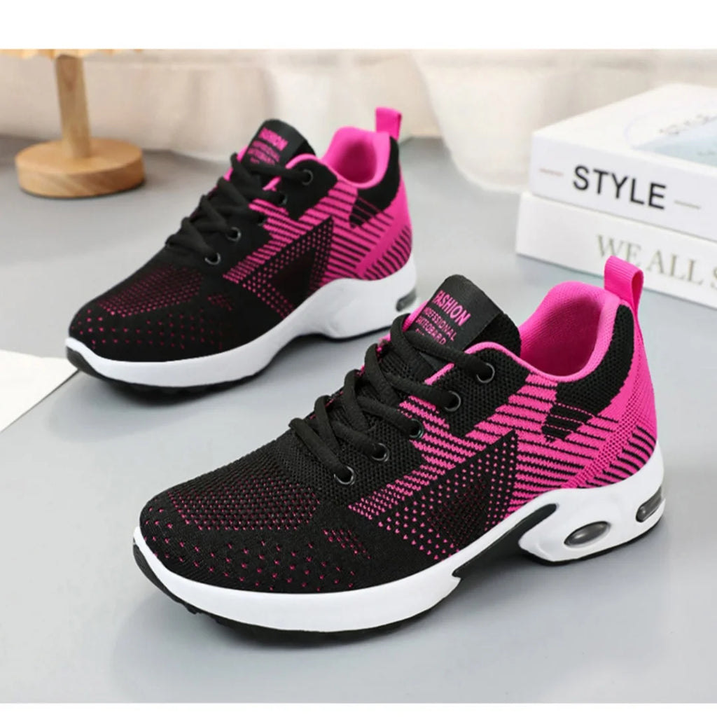 SEPATU OLAHRAGA WANITA BAHAN JARING RINGAN & BERNAFAS UKURAN LENGKAP | Women's Breathable Mesh Running Sneakers Casual Lace-Up Sport Shoes Large Size Available