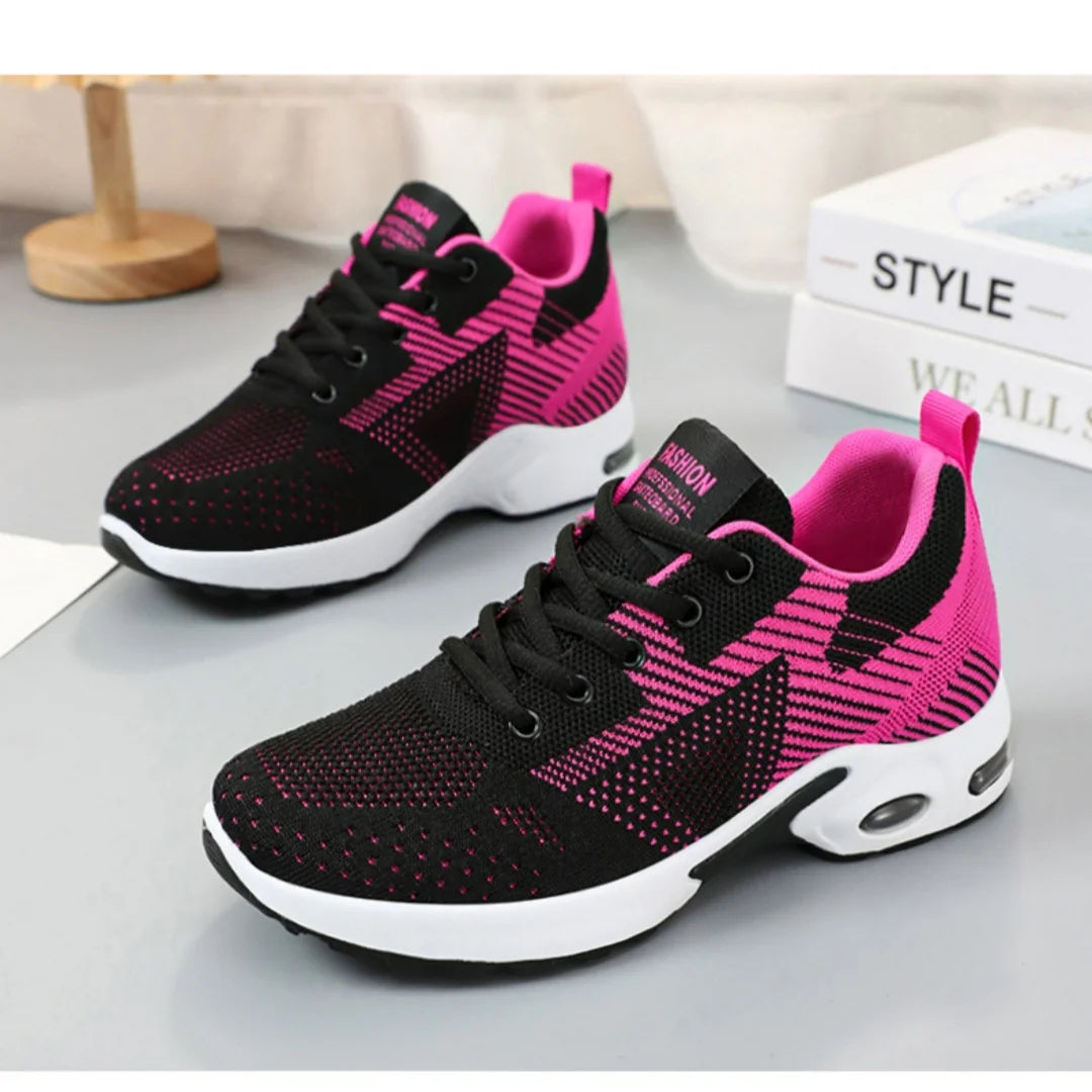 SEPATU OLAHRAGA WANITA BAHAN JARING RINGAN & BERNAFAS UKURAN LENGKAP | Women's Breathable Mesh Running Sneakers Casual Lace-Up Sport Shoes Large Size Available