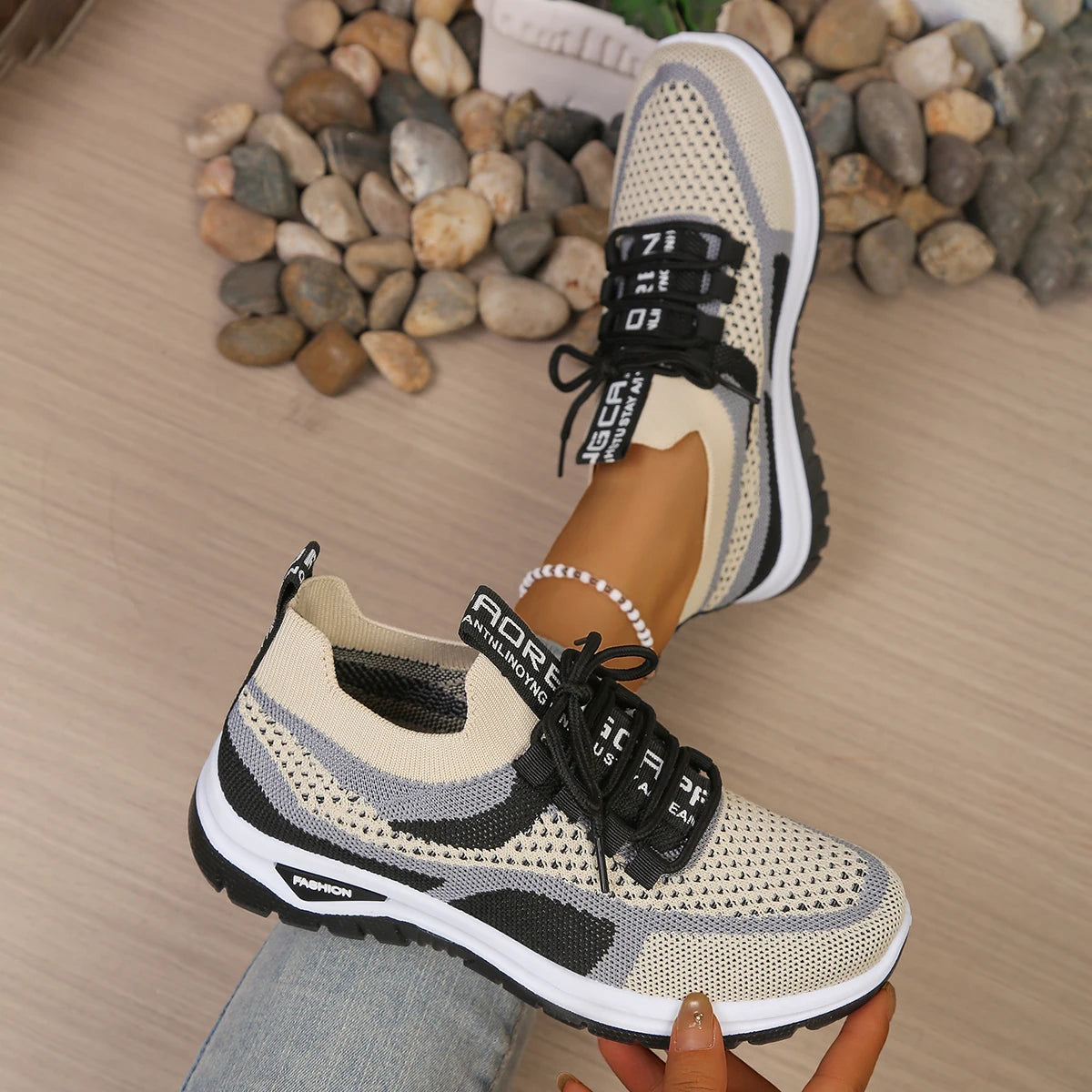 Sepatu Sneakers Wanita Anyaman Warna - Model Baru Ringan & Nyaman Semua Ukuran