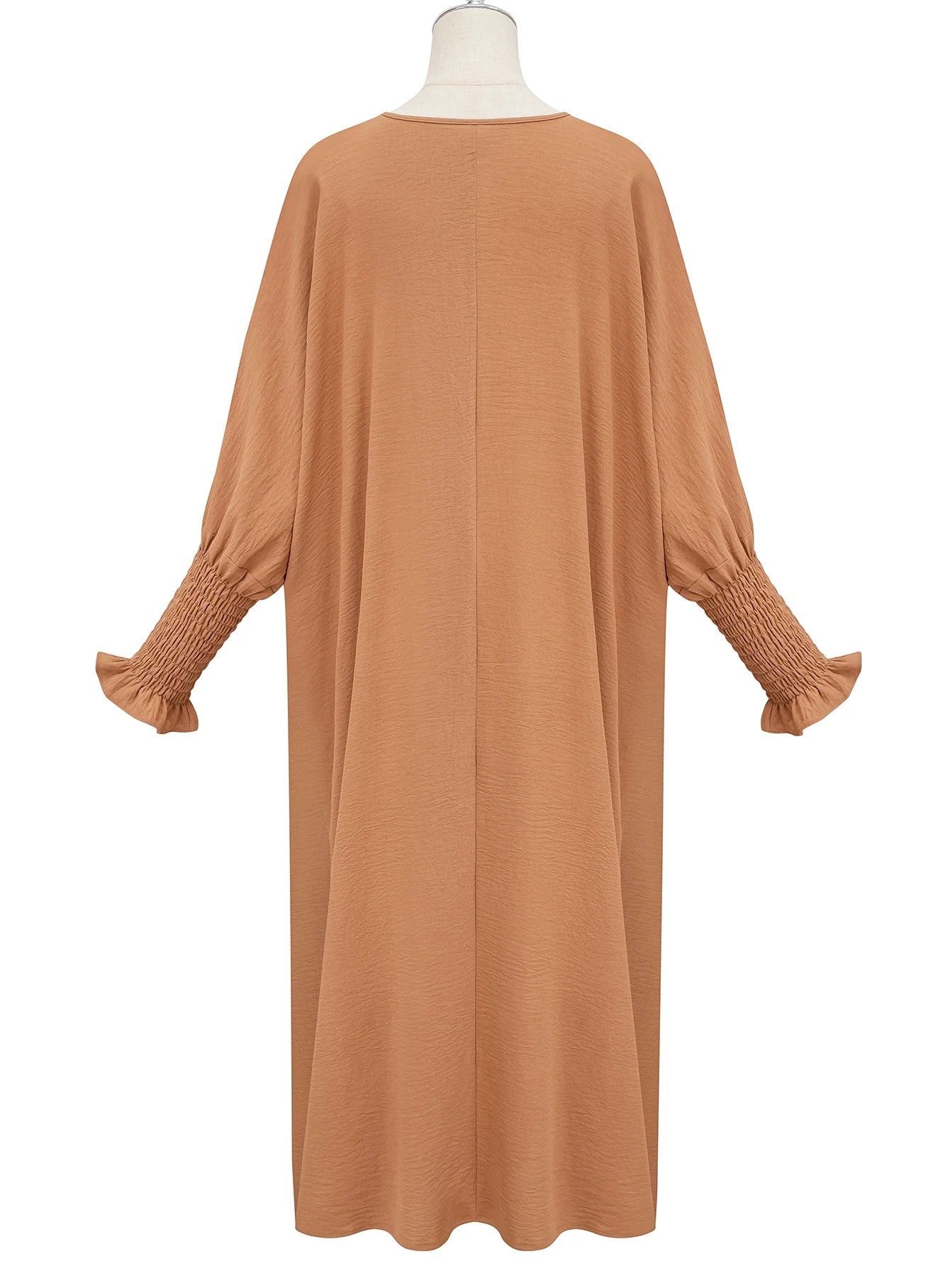 Plain Abaya with Elastic Cuffs - Soft, Cool Fabric, All Size