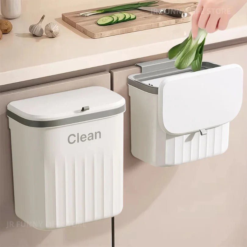 TEMPAT SAMPAH GANTUNG DAPUR 8,5L / 12L PRAKTIS TANPA BOR | Hanging Kitchen Trash Can Wall Mounted Recycling Bin No Drilling