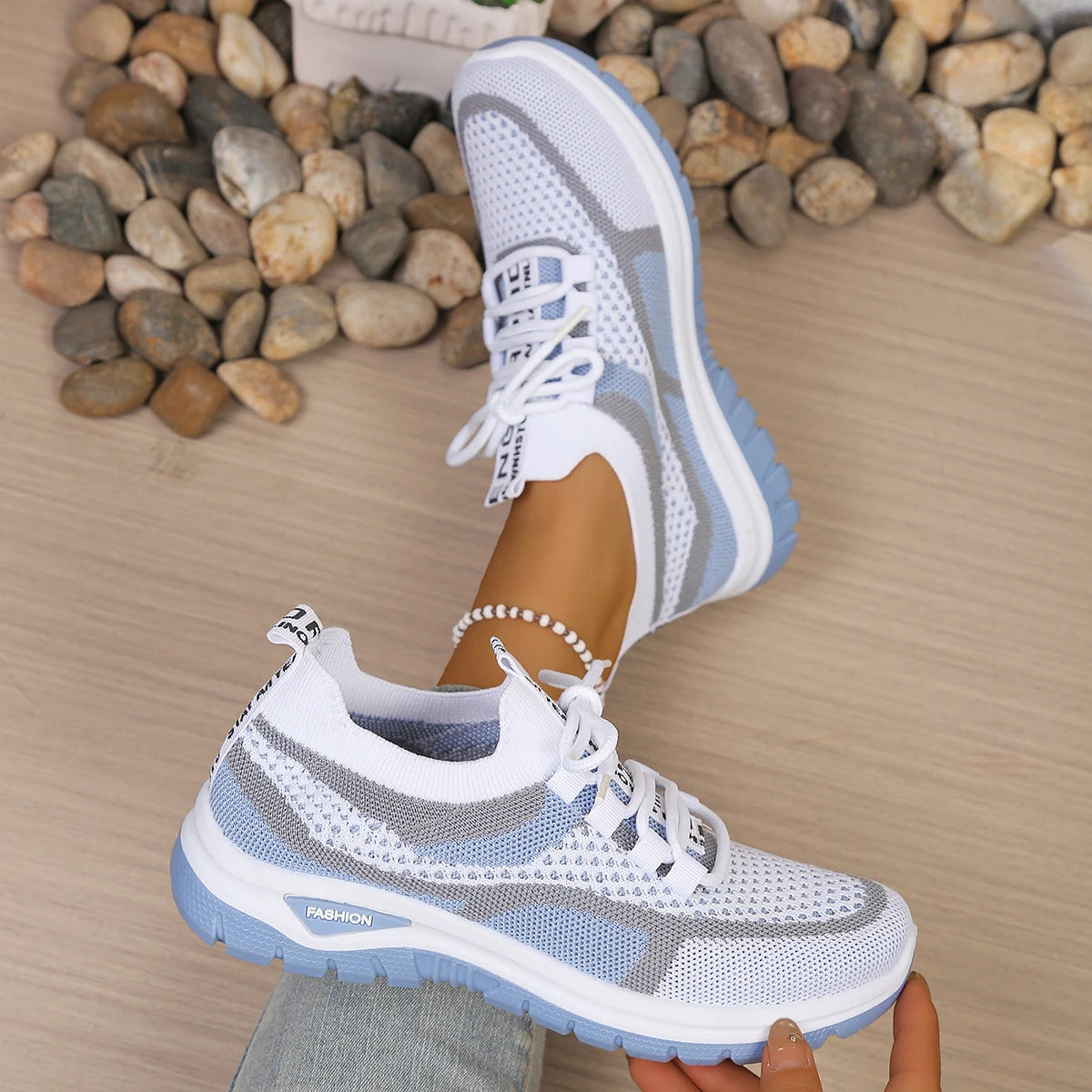 Sepatu Sneakers Wanita Anyaman Warna - Model Baru Ringan & Nyaman Semua Ukuran