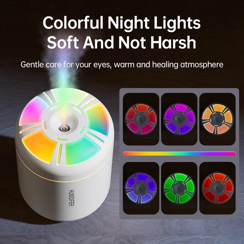 ALAT PELEMBAP UDARA & PENGHARUM RUANGAN PORTABEL 180ML LAMPU WARNA | Ultrasonic 5V USB Humidifier Mist Maker Aroma Diffuser Essential Oil with Colorful LED Light