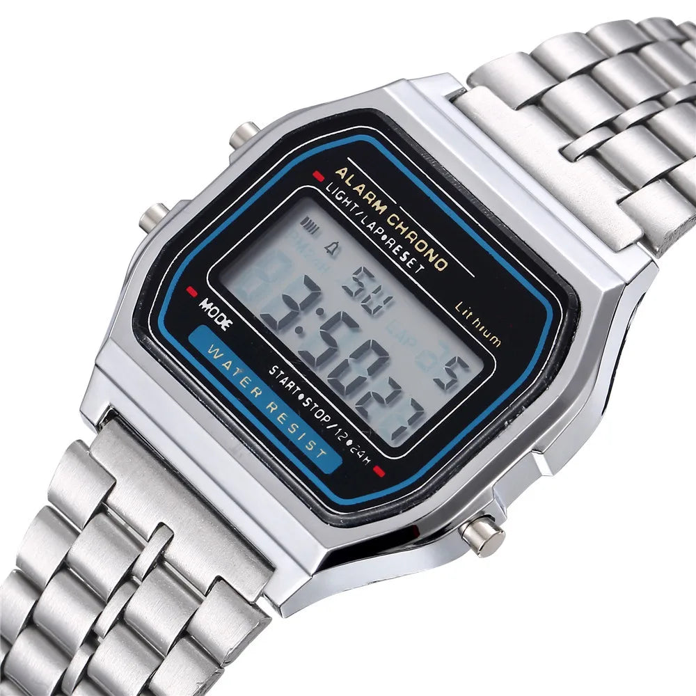 Jam Tangan Digital Kotak Besi - Model Retro Legendaris