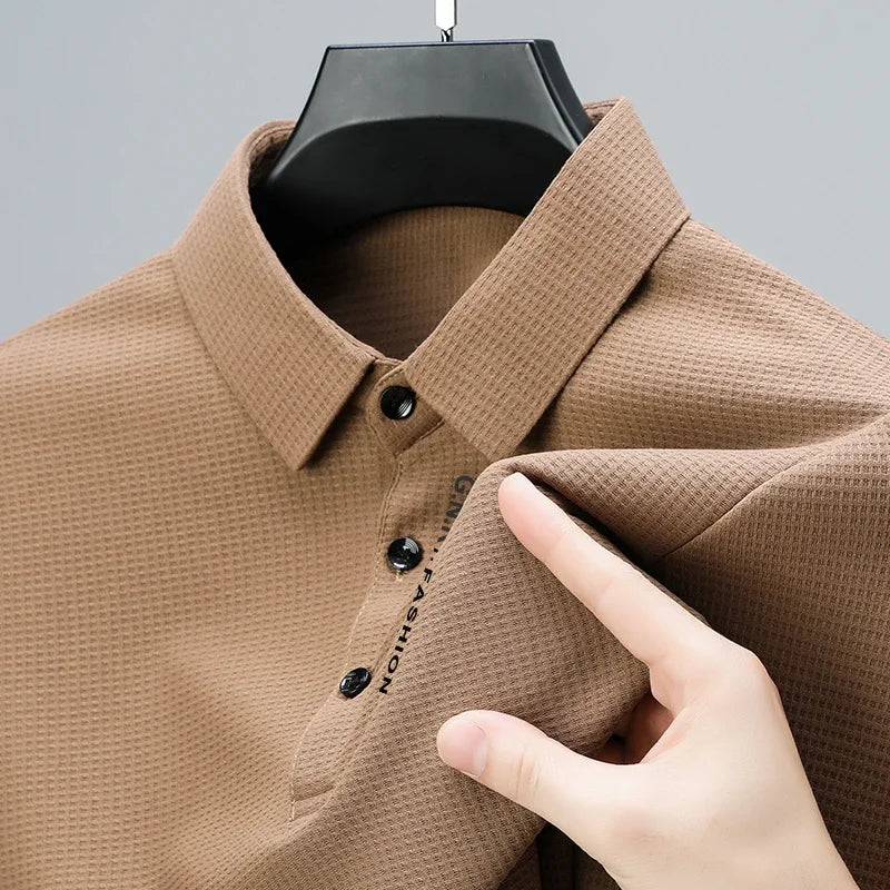 KAOS POLO PRIA PREMIUM BAHAN WAFFLE LENGAN PANJANG BERKEREH - BERKAH REJEKIMU GROUP