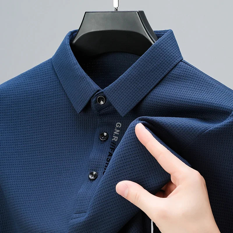 KAOS POLO PRIA PREMIUM BAHAN WAFFLE LENGAN PANJANG BERKEREH - BERKAH REJEKIMU GROUP
