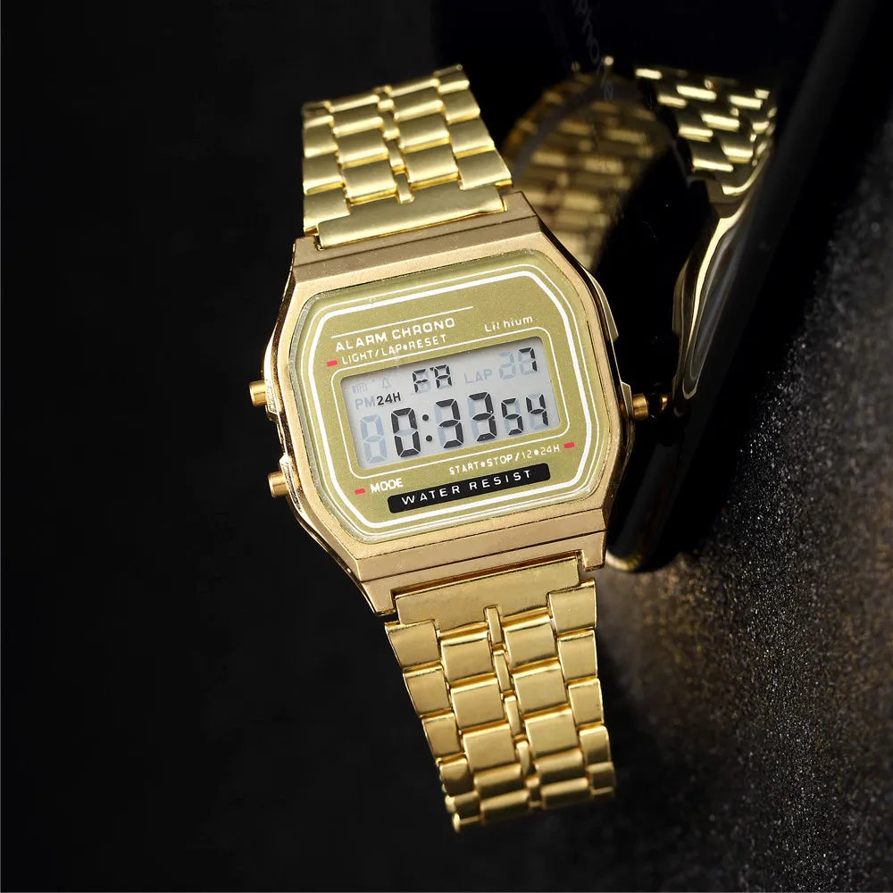 Jam Tangan Digital Kotak Besi - Model Retro Legendaris